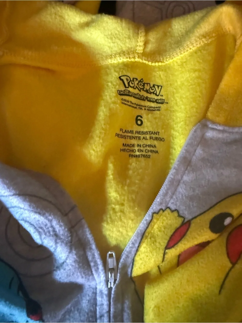 Kids Yellow & Gray One-Piece Pajama Romper